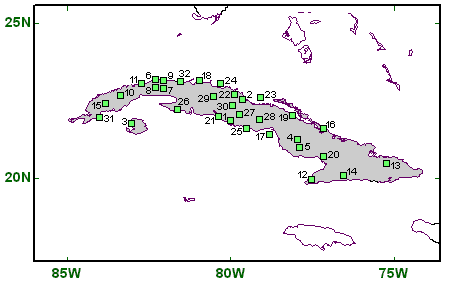 Places in Cuba where this project has been active