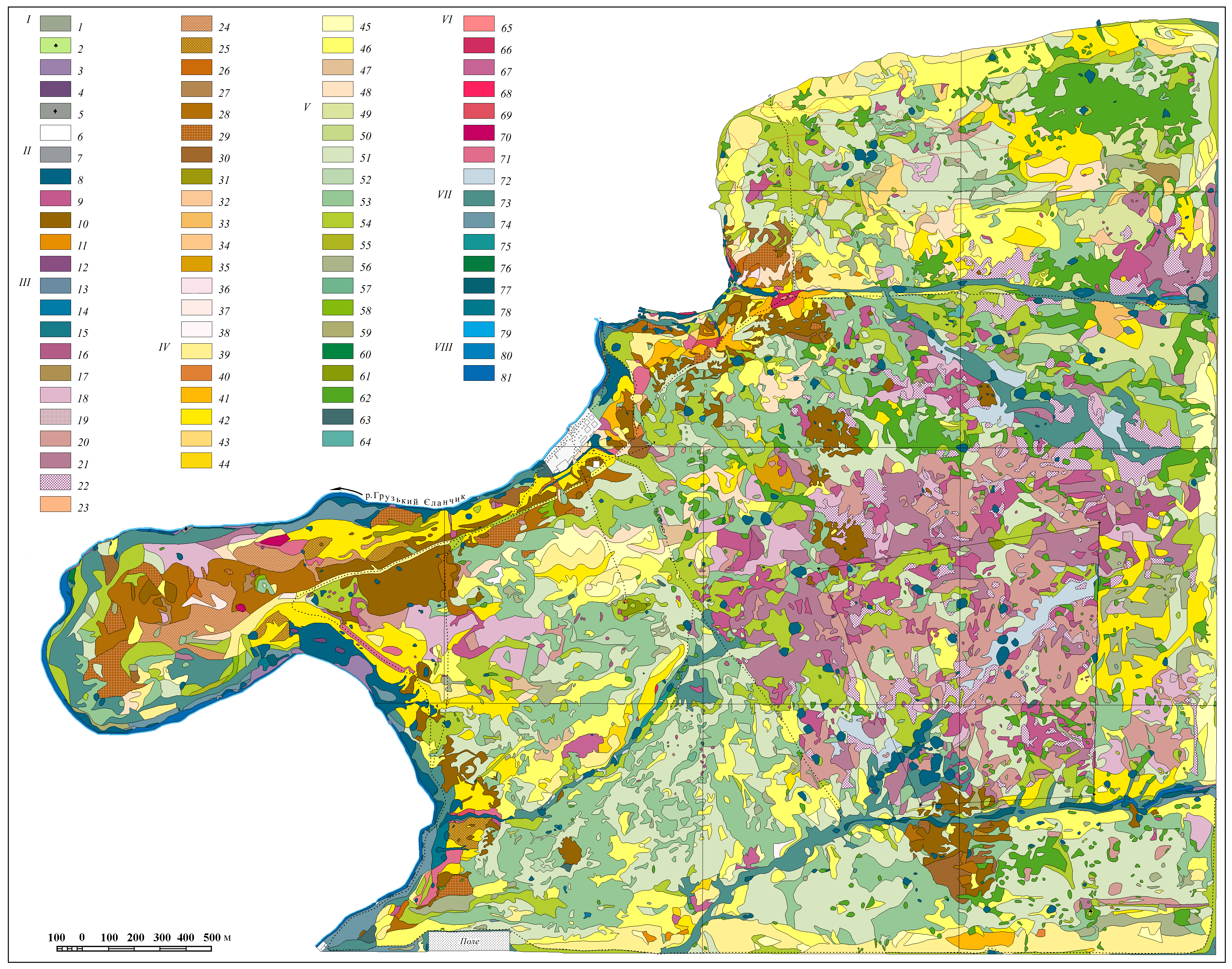 Vegetation map of the reserve